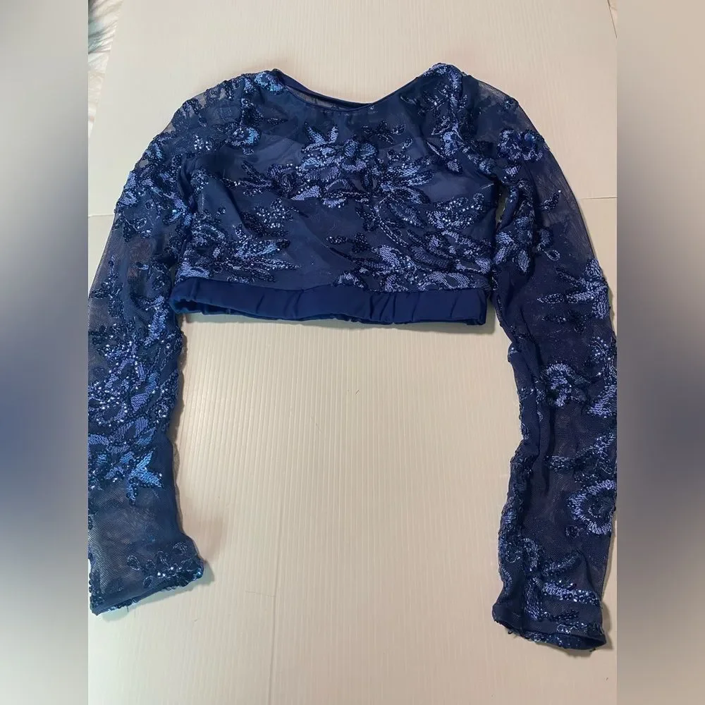 WEISSMAN solo Dance Costume 2 piece navy blue lyrical Guiltfree 10337 SA adult